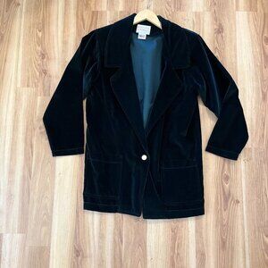 Vintage Sundance Denim Wear Woman's Black Velvet Western Blazer Sz sm
